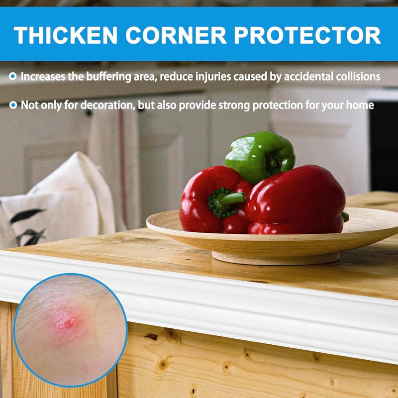 Heonay Wall Corner Protector Peel and Stick Corner Trim Molding Flexible Inside & Outside Wall Edge Guard Self Adhesive Moulding Trim for Edge Use, White, 2.3” W x 20’ L - Image 4